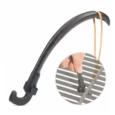 GriAddict Grill Grate Lifter, Cast Iron Grill Grate Tool - BBQ Grate Lifter for Char-Griller Akorn Grates, Kamado Joe & Traeger Grates, Great for Removing Grate When Need to Clean & Adding Charcoal 1 Pack