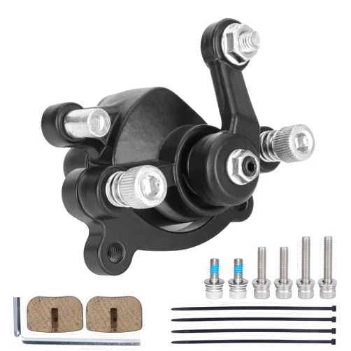 RUTU Rear Disc Brake Caliper with Brake Pads for Baja Doodlebug Dirtbug 97cc 2.8HP DB30 MVS10 Electric Razor 43 47 49cc Mini ATV Goped Scooter Kids Mini Dirt Pocket Bike Black
