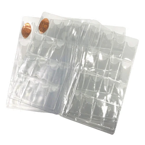 Pennybandz 2 Pack - Double Sided Penny Collecting Sheets to Expand The Penny Journal by Pennybandz to Hold an Additional 128 Pressed Pennies!
