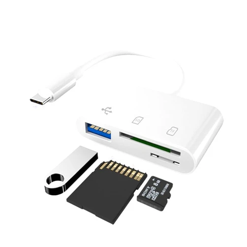 Mecorlux Type C Card Reader with USB 3.0, SD/Micro SD Card Adapter Memory Card Reader for Phone or Computer. (1)