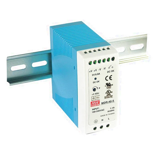 MeanWell Mean Well MDR-40-24 Power Supply, DIN-Rail, 24 Volt, 1.7 Amp, 40.8 Watt, 3.9
