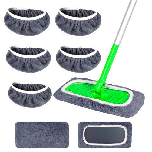 AmaVins 5 Pack Reusable 100% Cotton Mop Pads Compatible with Swiffer Sweeper Mop, Wet and Dry Flat mop Cover, Washable Mop Pads for Surface/Hardwood Floor Cleaning (Mop is Not Included)