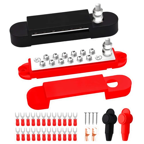 Dianrui 12V Power Distribution Block 150A Bus Bar 1/4