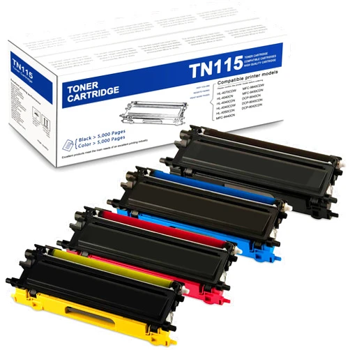 MOLIMER TASMELOS TN 115 TN115 110 Toner Cartridge Brother tn-115 Compatible Replacement for DCP-9040CN DCP-9045CDN DCP-9042CDN HL-4070CDW HL-4040CN HL-4040CDN HL-4040CDWr HL-4050CDN Printer, 4 Pack BK/C/M/Y