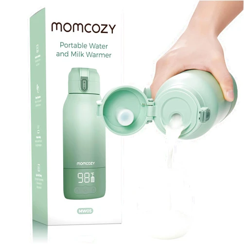 Momcozy Portable Milk Warmer for Travel – Dual Heating Modes for Breast Milk & Water, Portable Bottle Warmer with Fast Heating & Long Battery Life, 17 Ounces Large Capacity to Meet Your All-Day Needs