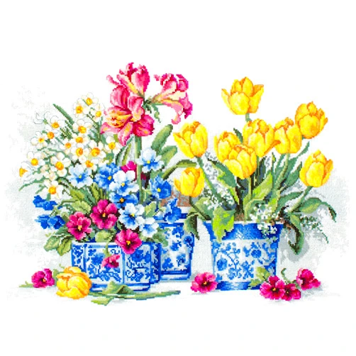 Lucas-S Spring Garden Counted Cross-Stitch Kit