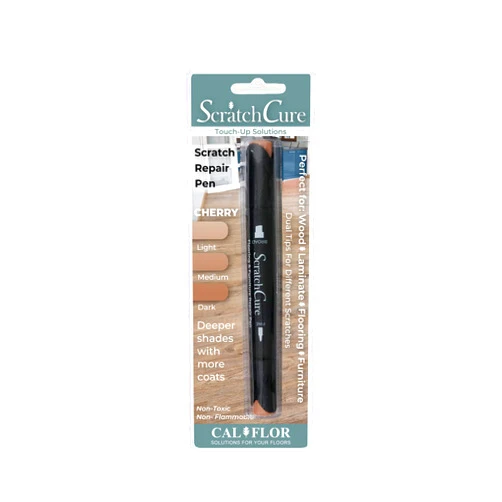CalFlor PE49404CF ScratchCure 3 Shade Double Tipped Repair Pen for Use on Wood, Laminate, Flooring & Furniture, Cherry