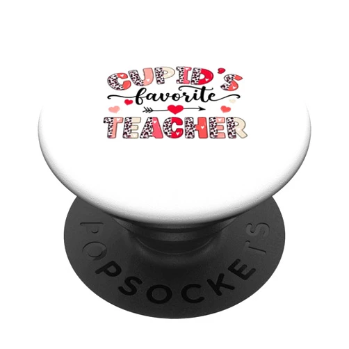 Cupid's Favorite Teacher Valentine's Day Teaching Valentines Day Cupid's Favorite Teacher Funny Teaching Heart PopSockets Standard PopGrip