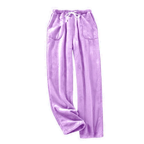 Generic Flannel Pajama Pants Women Casual Pj Pants Winter Drawstring Fuzzy Pajama Pants Comfort Home Cute Pants Pockets