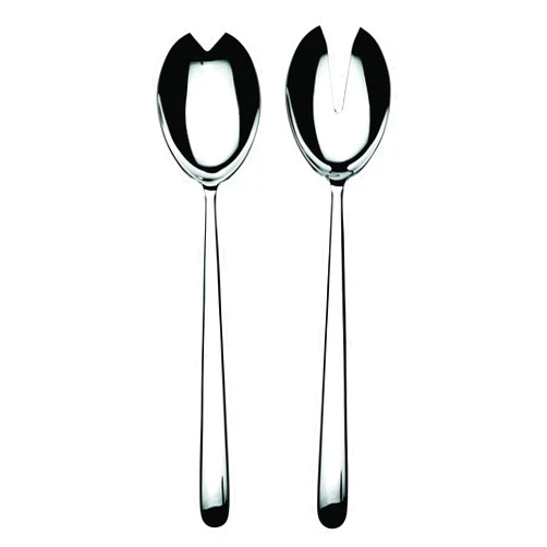 Mepra Linea Salad Server Set – Stainless Steel Finish, Dishwasher Safe Cutlery for Fine Dining