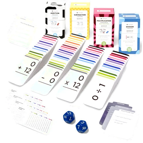 Think Tank Scholar 681 Math Flash Cards & Math Dice (Award Winning) Addition, Subtraction, Multiplication & Division - All Facts & Games - Kids Ages 4+ Kindergarten, 1ST, 2ND, 3RD, 4TH, 5TH, 6TH Grade