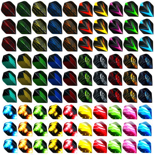 centaur 90Pcs Dart Flights with Flight Protectors, 30 Sets Durable Standard PET Dart Flights for Soft Tip Steel Tip Darts