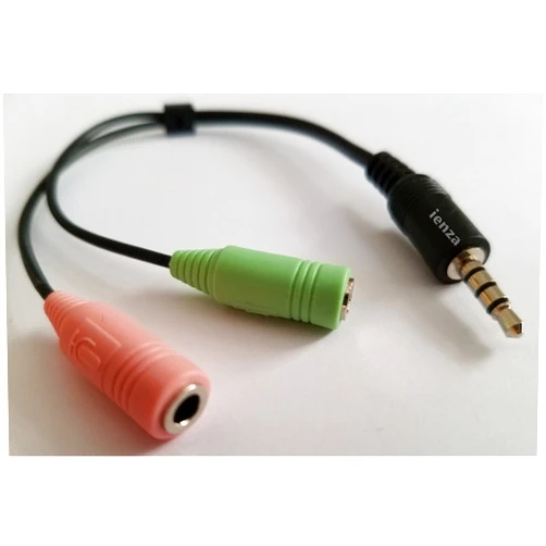 Ienza PC Headset to 3.5mm Smartphone Adapter: Converts Dual 3.5mm to 3.5mm, PC Computer Headset to iPhone, BlackBerry, Droid, Palm, Samsung, LG, HTC