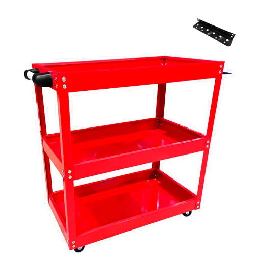 YATOINTO Updated Rolling Tool Cart 330LBS Metal 3 Tier Rolling Cart Carts with Wheels Heavy Duty Utility Carts, Ergonomic Handle Rolling Mechanic Tool Cart Storage Organizer for Warehouse Garage