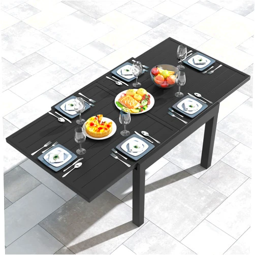 YITAHOME Aluminum Expandable Outdoor Dining Table for 4-6 People, 35
