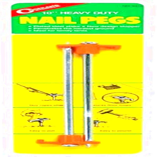 Coghlan's Nail Tent Pegs, 10-Inch, 2-Pack