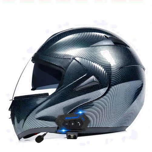 Horudot Bluetooth Motorcycle Helmets Modular Dual Visor Flip-up Full Face DOT Approved Motorbike Street Racing Helmets