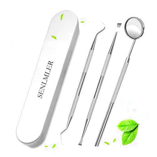 SENLMLER Professional Dental Pick Tools Kit, Teeth Cleaning Calculus Remover Tool for Dentist, Personal Using, Pets Oral Care Set with Dental Mirror Dental Tartar Scraper Dental Probe and Storage Box