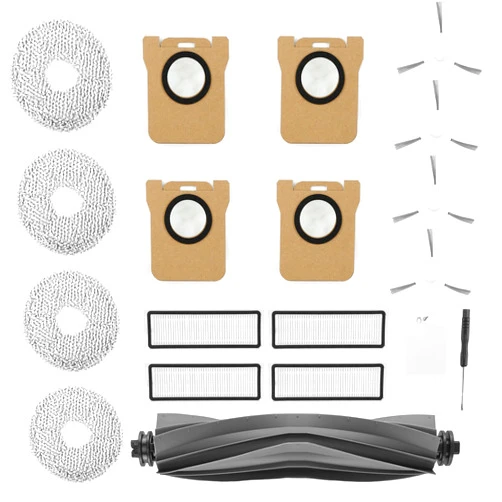 VIEWALL 18PCS L10s Accessories Kit Compatible with Dreame L10S / L10 Ultra Robot Vacuum, 1 Main Brush, 4 Mop Cloth Pads, 4 HEPA Filters, 4 Side Brushes, 4 Dust Bags, 1 Cleaning Tool (Not for L10s Pro Ultra)