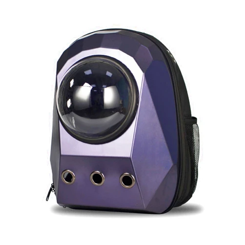 TEBUTI Pet Backpacks Transport Carrying Cat Bag Breathable Bubble Astronaut Travel Big Space Capsule Small Dog Pet Carrier Backpack (Color : Purple)