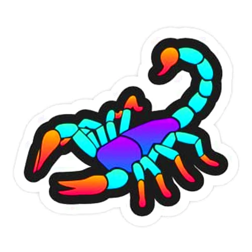 Generic Stickers Vinyl, Stickers Kiss Cut, Trippy Psychedelic Rave Scorpion Sticker, Funny Sticker, Gift Sticker, Vinyl Sticker