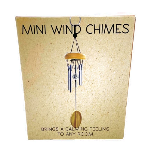 Island Dogs Mini Wind Chimes - 11 inches of Soothing Melody & Design for Mindfulness and Relaxation, Compact Wooden & Metal Harmony for Home, Garden, Patio
