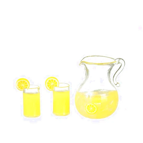 Melody Jane Dolls Houses Dolls House Jug & 2 Glasses of Orange Juice Miniature Kitchen Dining Accessory