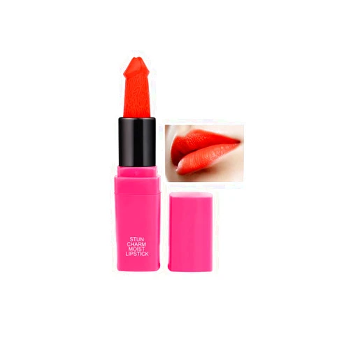 Xiahium Funny Lipstick Creative Styling Head Matte Velvety Lip Gloss Moisturize Long Lasting High Pigmented Cute Lip Tint