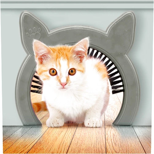 PAWSM Interior Cat Door, Pet Door for Cats, Cat Door Hides Litter Tray, Cat Door with Brush, Fits Cats Up to 20lbs, Easy DIY Setup, Secured Installation in Minutes, No Training Needed