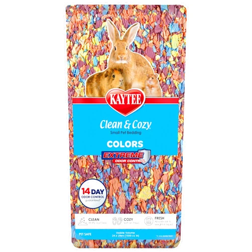 Kaytee Clean & Cozy Colors, Small Animal Bedding with Extreme Odor Control, Kaleidoscope, 24.6 Liters