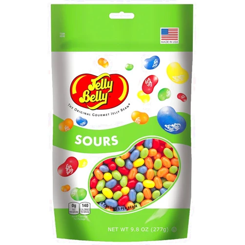 Jelly Belly 5 Sours Flavors Jelly Beans - 9.8 oz Resealable Stand Up Pouch