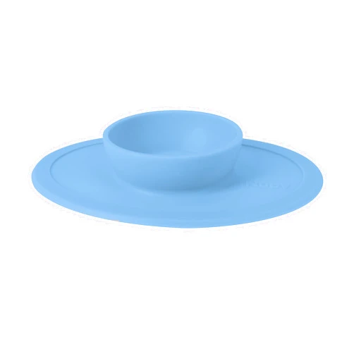 Nuby Sure Grip Silicone Feeding Bowl - Toddler Suction Plate - 6+ Months - Blue