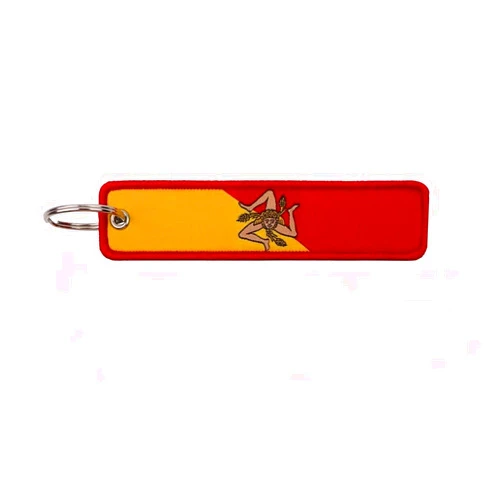 Ruoming 1 PCS Country Flag Keychain, Patriotic Woven Label Key Ring, 5.08 x 1.18 inches