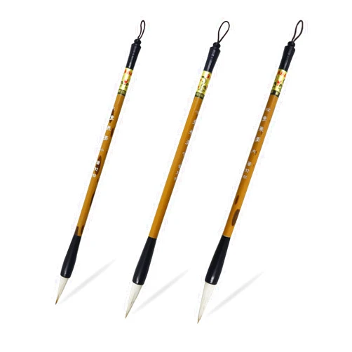 Huakaile 3 Sizes Chinese Writing Brushes, Chinese Calligraphy Brush Set, Chinese Painting Ink Brushes with Bamboo Pen Holder, Traditional Chinese Art Sumi Brushes (large, medium, small size)