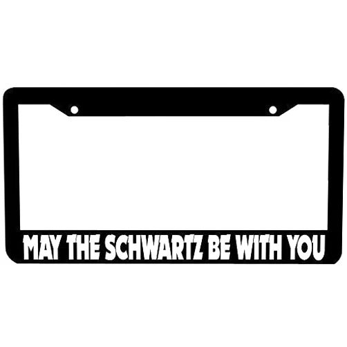 Dark Branches POGRTM May The Schwartz Be with You Chrome Aluminum Alloy License Plate Frame Covers Metal Tag Holders 12