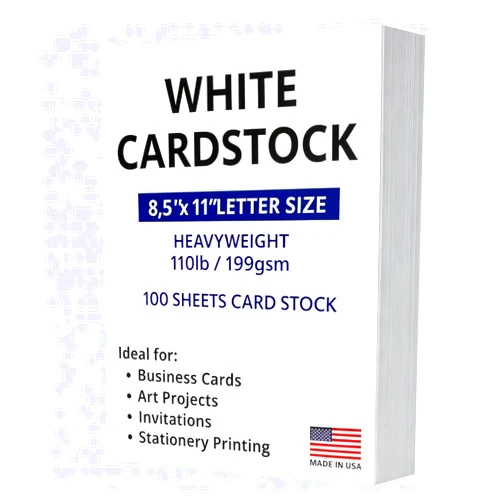 WritePads Veritas White Cardstock 8.5 x 11”, 110LB Index/199GSM Heavyweight Card Stock, 100 Sheets, Thick Cardstock Printer Paper for Copy, Printing, Art Projects, Invitations, Made In USA