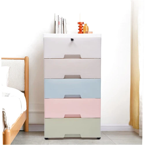 Rosyouth 5 Drawer Plastic Drawers Dresser Storage Cabinet, Stackable Vertical Clothes Storage Tower, Bedroom Tall Small Chest Closet, Organizer Unit for Hallway Entryway