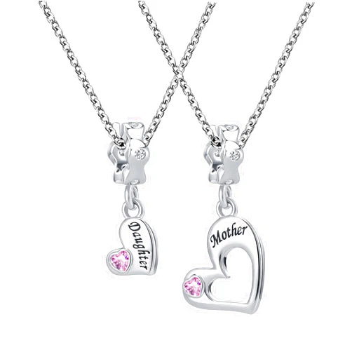 YQSLIN Mother Daughter Necklace Set for 2 Mom Gifts from Daughters Matching Heart Mom Necklaces Mother Daughter Pendant Necklace Birthday Gift from Mom