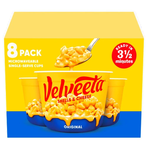 Velveeta Shells & Cheese Original Microwavable Macaroni and Cheese Cups (8 ct Pack, 2.39 oz Cups)