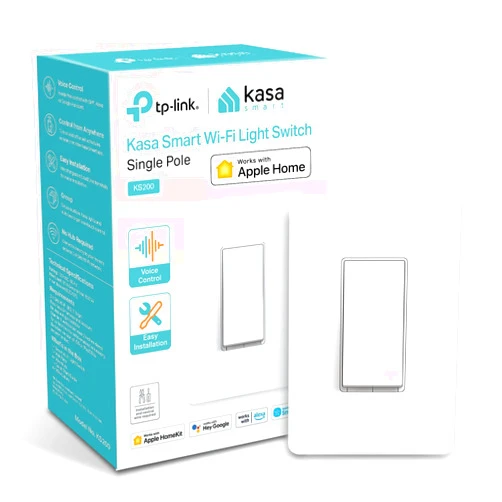 Kasa Smart Kasa Apple HomeKit Smart Light Switch KS200, Single Pole, Neutral Wire Required, 2.4GHz Wi-Fi Light Switch Works with Siri, Alexa and Google Home, UL Certified, No Hub Required, White
