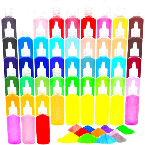 Guuozzli 48 PCS Art Sand,1.25 oz Colored Sand Bottles,Scenic Arts Kit for Kids,DIY,Painting,Decoration