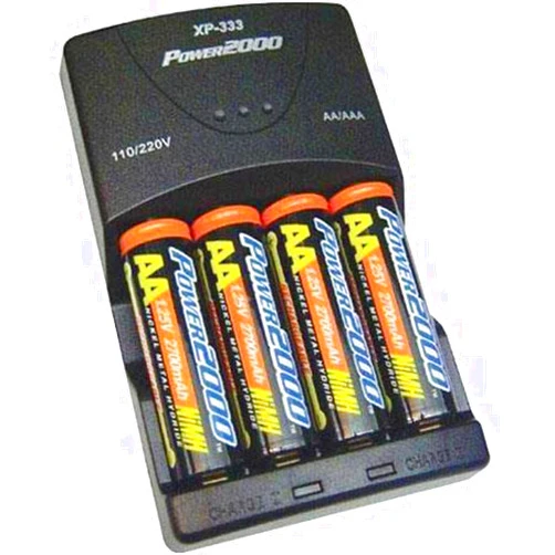 Power 2000 Vidpro Power2000 XP-333 Rapid AA AAA Battery Charger Set with 4 2900mah AA NiMH Batteries