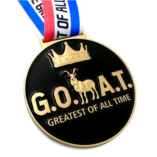 BSTWARM Goat Medal - 3' Heavy Duty Goat Necklace, Double-Sided 3D Engraved Championship Trophy for Sports Awards, MVP Gifts & Collections