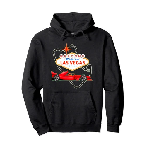 BizzyflyUSA Welcome To Las Vegas Racing Race Car Strip Formula Track Pullover Hoodie