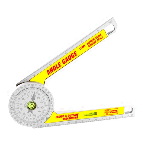 AUSDTOOLS Miter Saw Protractor Angle Ruler, 360 Degree Measure Tool ,Angle Finder Gauge with High Accuracy Bubble Level for Carpenters and All Building Trades
