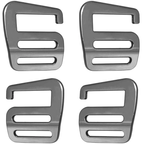 LUORNG 2Pairs G-Hook Wave Buckles Backpack Strap Belt Hardware Hook Outdoor Webbing Buckle Clips Adjustable Buckles Luggage Strap Webbing, Gun Black