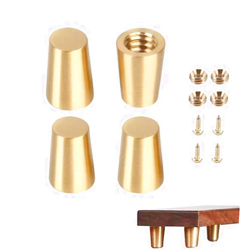 Singring 4PCS Brass Wood Cutting Board Feet Jewelry Box Walnut Wood Board Display Tray Riser Feet with Screws and Washers for Kitchen Appliances and Multiple Furniture (20mm/0.78inch)
