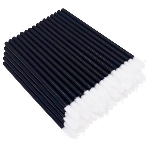 MEIQIER XVbond 100Pcs Lip Brushes,Disposable Lip Brushes Make Up Brush Lipstick Lip Gloss Wands Applicator Tool Makeup Beauty Tool Kits (Black)