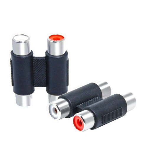 RFAdapter RCA Female to Female Coupler, 2 Pack Dual Female RCA Adapter Cable Extension Connector for Amplifier, Subwoofer, Mixer