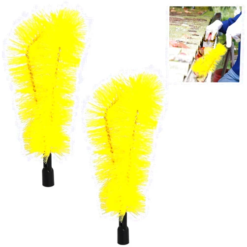 QoTang 2 PCS Gutter Cleaning Brush Roofing Tool Rain Gutter Guard Cleaner Tool Adaptation Thread Interface Dia 0.83 Inch 21 mm Gutter Cleaning Brush Tools Interface Diameter (Pole Not Included)